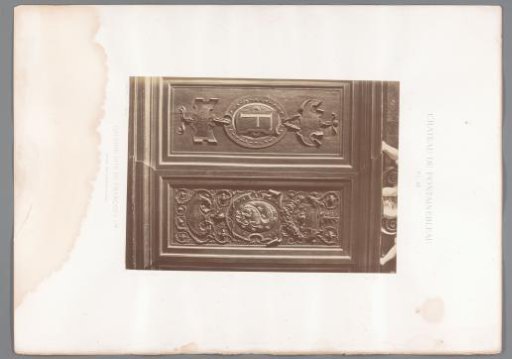 Two pieces of wooden paneling in the Galerie François Ier of the Château de Fontainebleau, France