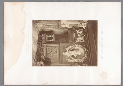 View of a section of the Galerie François Ier of the Château de Fontainebleau, France