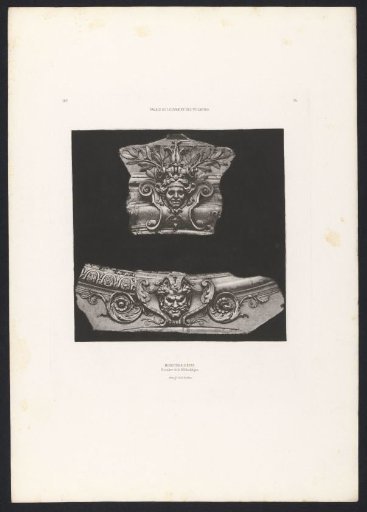 Ornaments of the staircase of the library (presumably) of the Palais des Tuileries in Paris