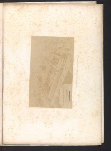 Photographic reproduction of a drawing, depicting an exterior of a commercial building in Brussels