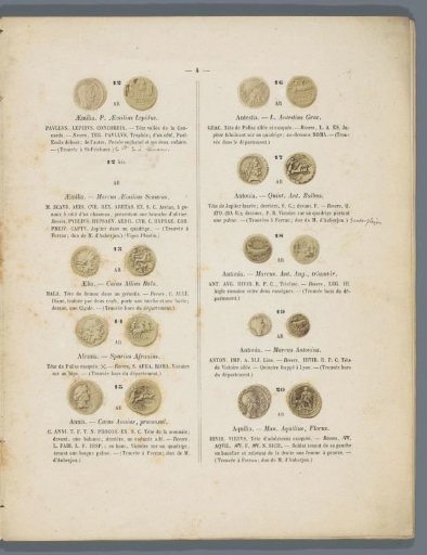 Nine Roman Coins, Seen from Front and Back