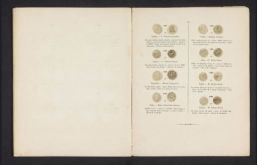 Eight Roman coins, seen from front and back