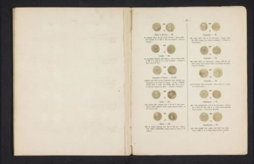 Ten coins with Roman emperors, seen from front and back