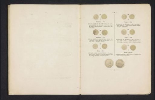 Seven coins with Roman emperors, seen from front and back