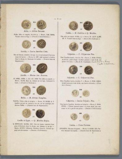 Ten Roman Coins, Seen from Front and Back