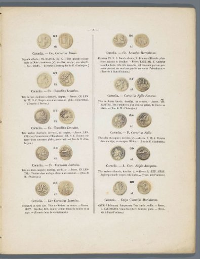 Ten Roman Coins, Seen from Front and Back