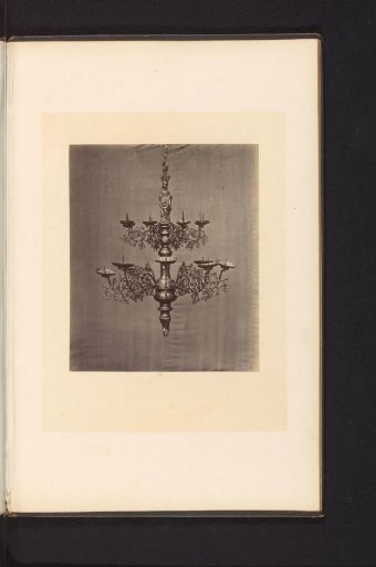 Wrought-iron chandelier from St. Bavo's Cathedral in Ghent, displayed at an exhibition of religious objects from the Middle Ages and Renaissance in Mechelen in 1864