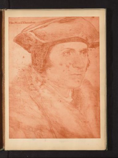 Photographic reproduction of a portrait of Thomas More by Hans Holbein