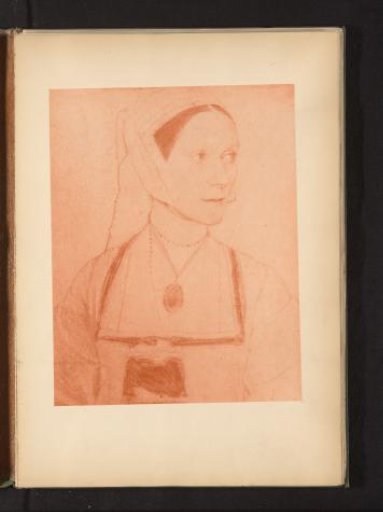Photographic reproduction of a portrait of Cicely Heron by Hans Holbein