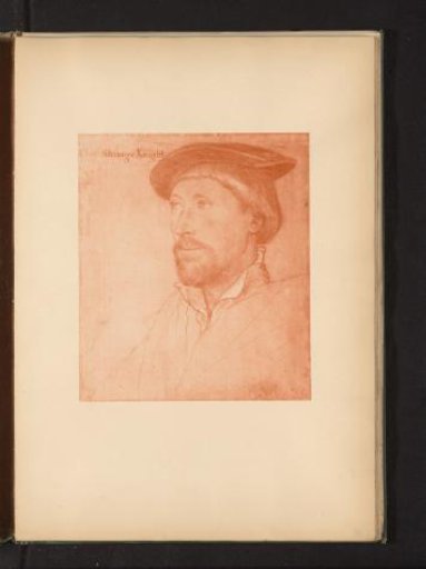 Photographic reproduction of a portrait of Thomas Lestrange by Hans Holbein