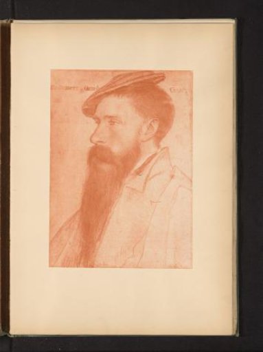 Photographic reproduction of a portrait of William Reskimer by Hans Holbein