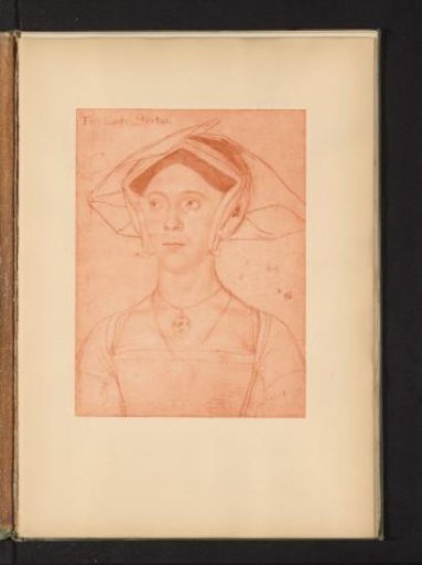 Photographic reproduction of a portrait of Joan Meutas by Hans Holbein
