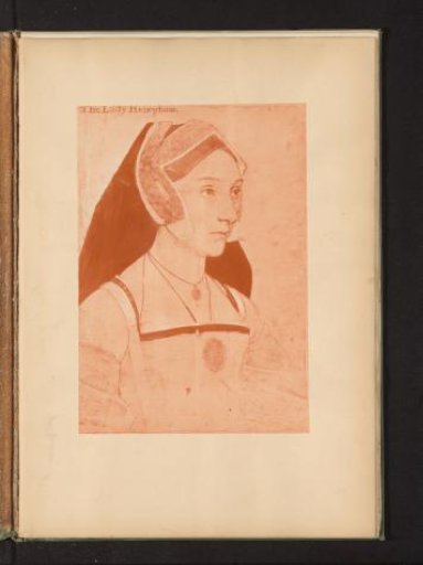 Photographic reproduction of a portrait of Mary Shelton by Hans Holbein