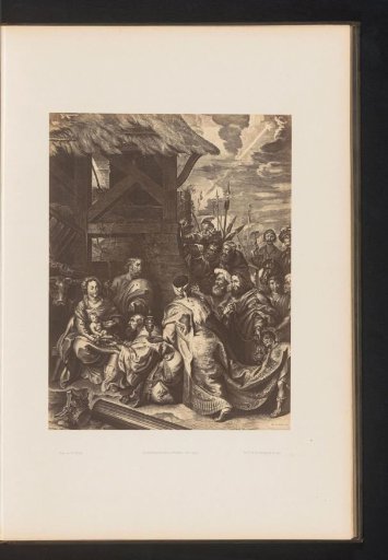 Photographic reproduction of an engraving of The Adoration of the Magi by Nicolaes Ryckmans, after the painting by Peter Paul Rubens