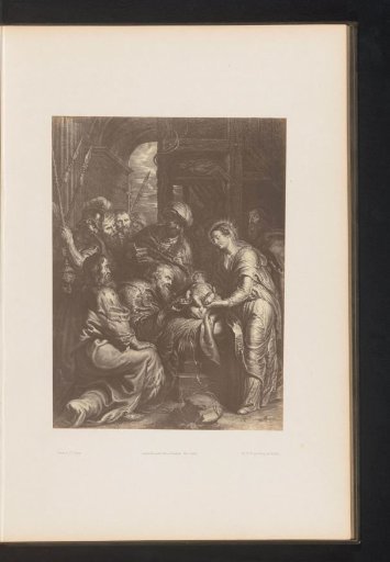 Photographic reproduction of an engraving of The Adoration of the Magi by Schelte Adamsz. Bolswert, after the painting by Peter Paul Rubens