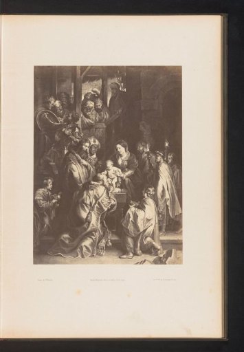 Photographic reproduction of an engraving of The Adoration of the Magi by Nicolaes Lauwers, after the painting by Peter Paul Rubens
