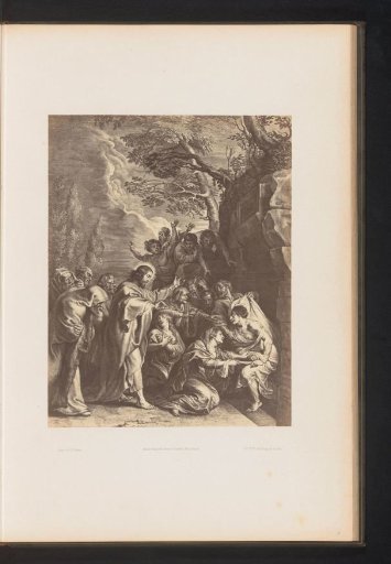 Photographic reproduction of an engraving of The Raising of Lazarus by Boëtius Adamsz. Bolswert, after the painting by Peter Paul Rubens