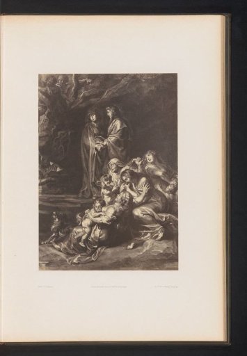 Photographic reproduction of an engraving of The Erection of the Cross by Hans Witdoeck, after the painting by Peter Paul Rubens