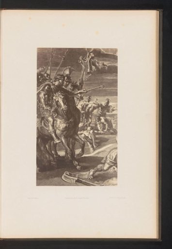 Photographic reproduction of an engraving of The Erection of the Cross by Hans Witdoeck, after the painting by Peter Paul Rubens