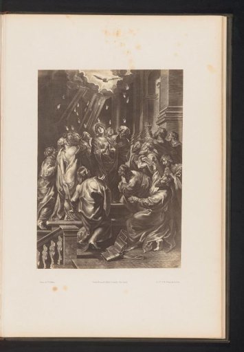 Photographic reproduction of an engraving of The Descent of the Holy Spirit by Paulus Pontius, after the painting by Peter Paul Rubens