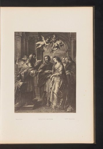 Photographic reproduction of an engraving of The Marriage of the Virgin by Schelte Adamsz. Bolswert, after the painting by Peter Paul Rubens