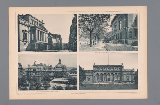 Four Views of Hamburg, Depicting the City Theatre, the Gymnasium, the Concert Hall, and the Kunsthalle