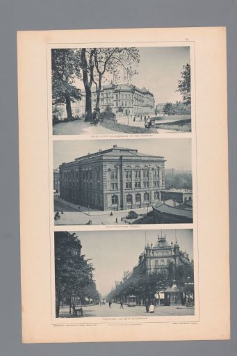 Three Views of Hamburg, Depicting the Museum and School Building at Steinthor, the Natural History Museum, and the Steindamm