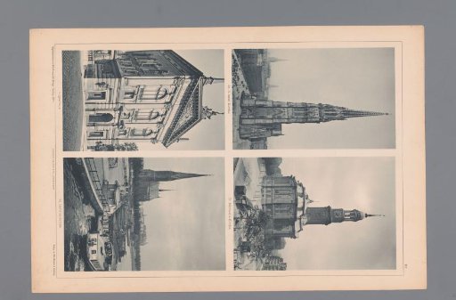 Four Views of Hamburg, Depicting the St. Nicholas Church, St. Michael's Church, the Logenhaus, and St. Gertrude's Church