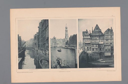 Three Views of Hamburg, Depicting the Holländischer Brook, Grosser Kanal, and Deichstrassen-Fleth