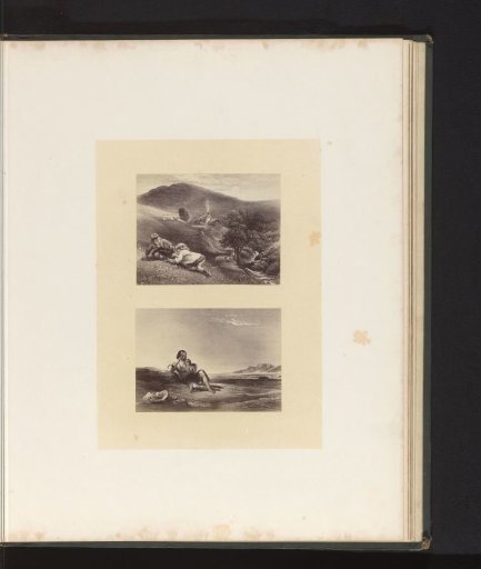 Two photographic reproductions of engravings of scenes from Auld Lang Syne, after paintings by Sir George Harvey