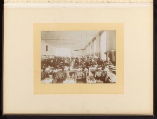 Interior of a sewing workshop with seamstresses