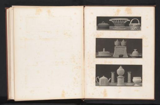 Basket, teapot, inkwells, candlesticks and vases with female figures and the wedding of Cupid and Psyche