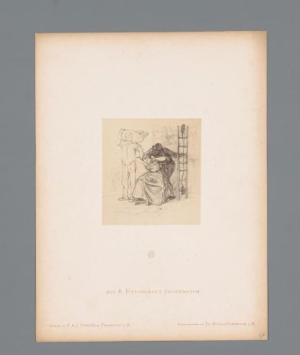 Photographic reproduction of a sketch of a baker, a chimney sweep, and a woman, by Albert Hendschel