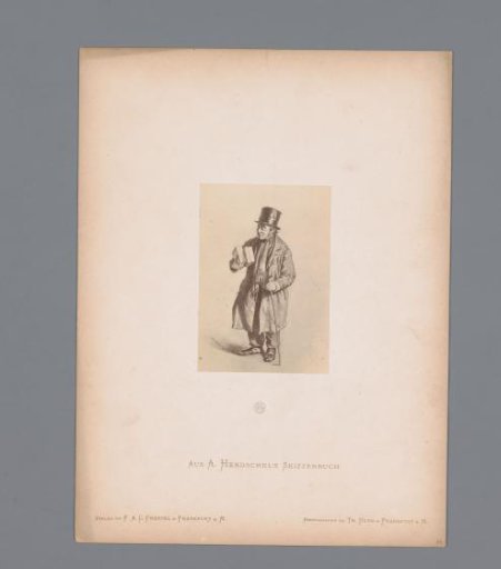 Photographic reproduction of a sketch of a soap seller by Albert Hendschel
