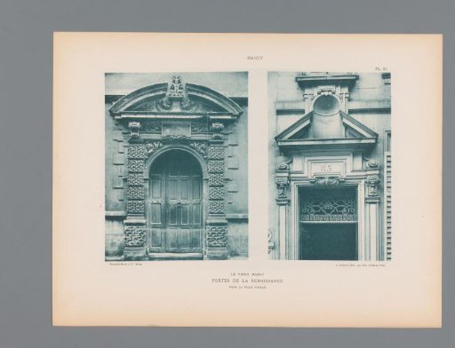 Two Renaissance-style entrances in Nancy