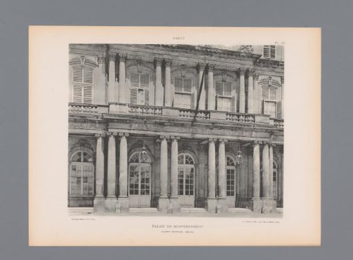 Facade of the Palais du gouvernement de Nancy