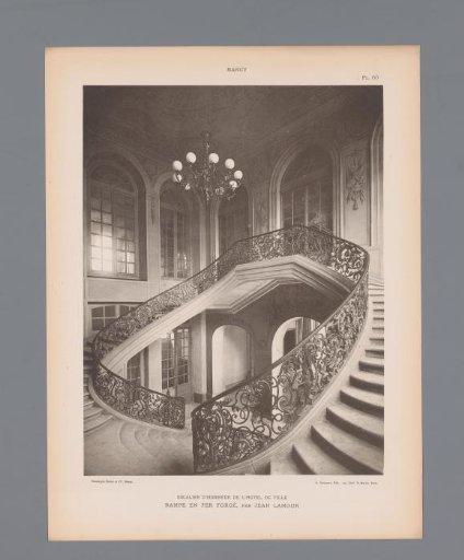 Staircase with ironwork by Jean Lamour in the town hall of Nancy
