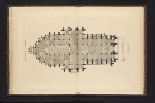 Reproduction of a floor plan of the Notre-Dame of Amiens by Jean Herbault