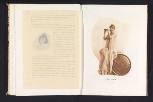 Woman Playing a Transverse Flute with a Bowl