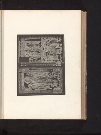 Diptych of ivory with scenes from the New Testament, from the Saint Martin's Church in Genoelselderen, displayed at an exhibition of religious objects from the Middle Ages and Renaissance in 1864 in Mechelen
