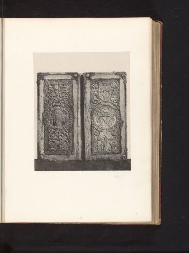Diptych of ivory with scenes from the New Testament, from the Cathedral of Our Lady in Tournai, displayed at an exhibition of religious objects from the Middle Ages and Renaissance in 1864 in Mechelen