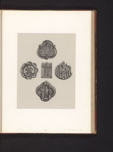 Five wooden reliefs with biblical scenes, displayed at an exhibition of religious objects from the Middle Ages and Renaissance in 1864 in Mechelen