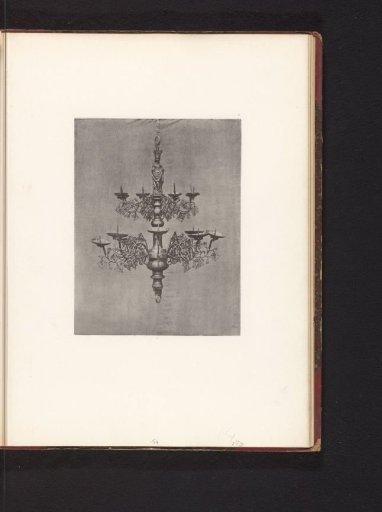 Metal chandelier from a church in Mechelen, displayed at an exhibition of medieval and Renaissance religious objects in Mechelen in 1864