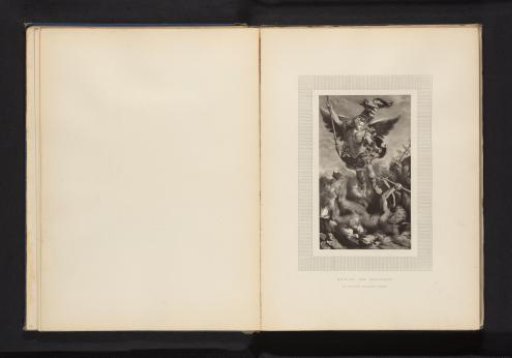 Reproduction of a print of the Archangel Michael by Franz Hanfstaengl after Giovanni Francesco Penni