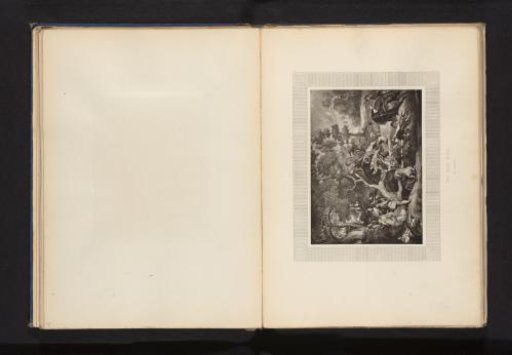 Reproduction of a print of the boar hunt after Peter Paul Rubens
