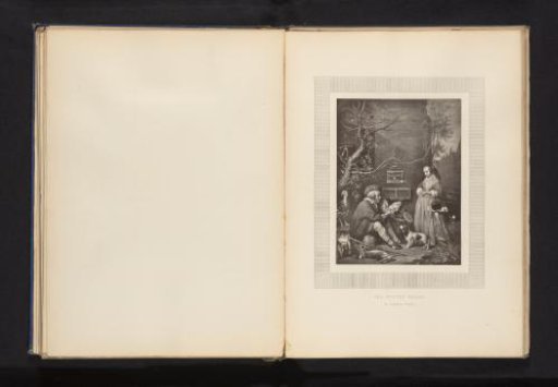 Reproduction of a print of the bird seller after Gabriël Metsu