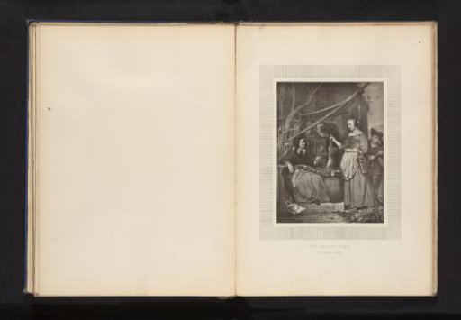 Reproduction of a print of a woman with poultry after Gabriël Metsu