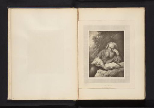 Reproduction of a print of a reading hermit after Ferdinand Bol