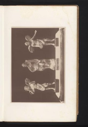 Three terracotta sculptures of Eros, Diana, and Eros