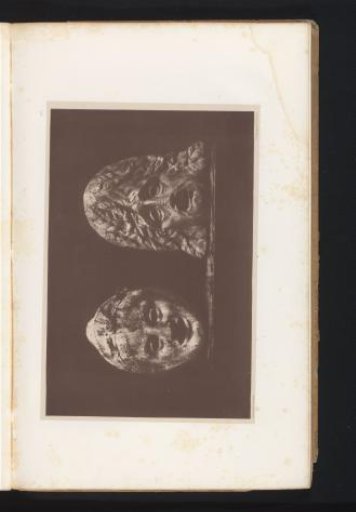 Two terracotta masks of an old woman and of a woman, presumably Hecuba
